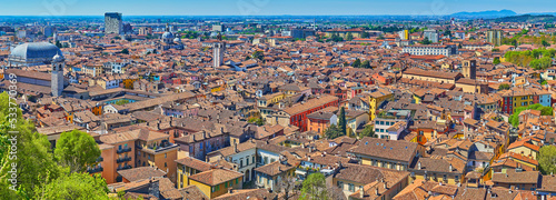 Aerial panorama of Brescia from Cidneo Hill, Italy photo