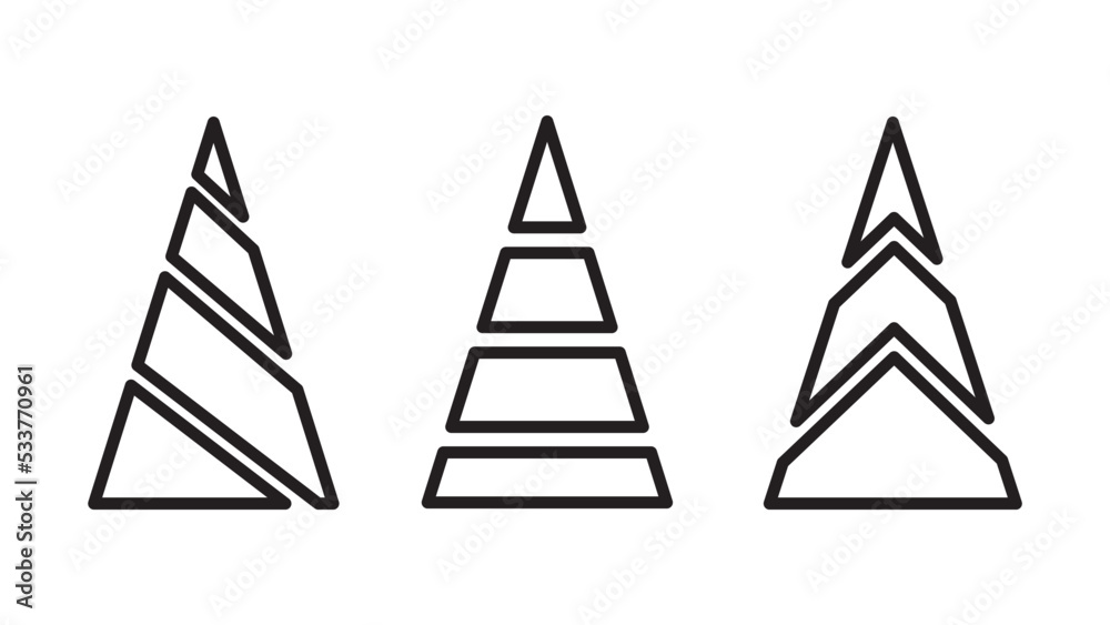Christmas tree set. Vector illustration Christmas tree set. Vector illustration