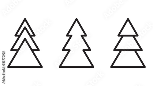 Christmas tree set. Vector illustration