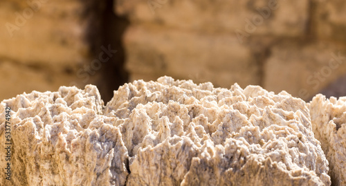 Old and weathered minearl stone, macro shot photo
