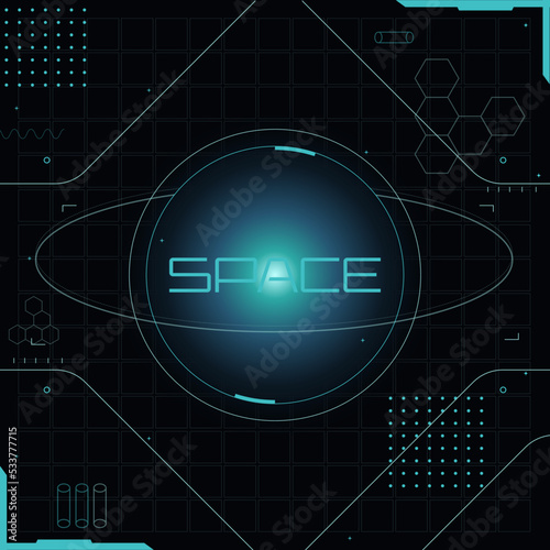 Space HUD heads up display abstract technology scifi background composition