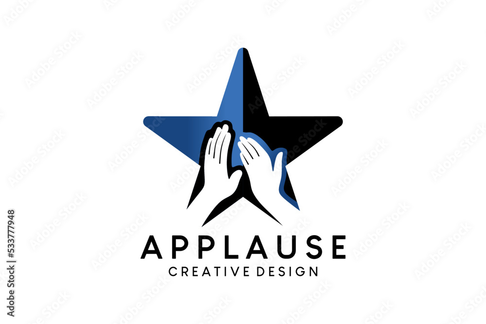 Obraz premium Applause vector illustration logo design in star icon