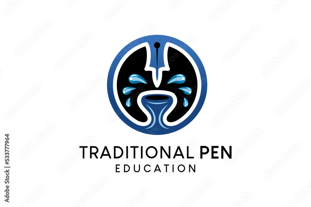 Pen logo design, vector illustration Pen logo design, vector illustration