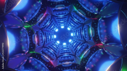 3D kaleidoscope mandala abstract background of trippy art psychedelic trance vj seamless loop.