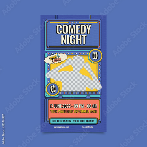 Comedy night social media story template
