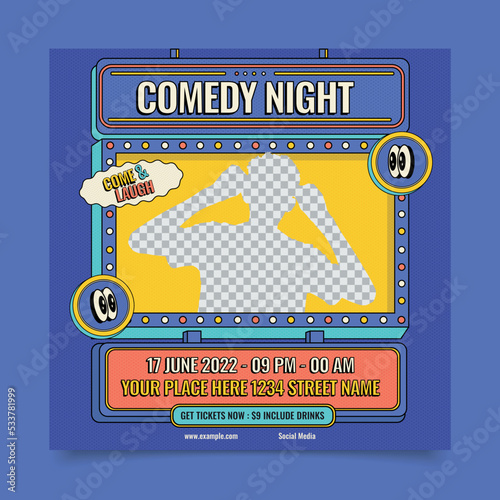 Comedy night social media post template