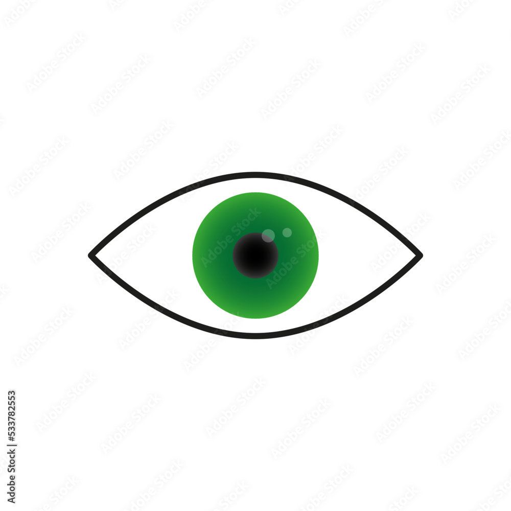 green eye icon. Technology concept. Creative concept. Vector illustration. Stock image. green eye icon. Technology concept. Creative concept. Vector illustration. Stock image.