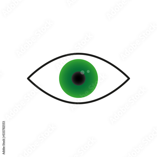 green eye icon. Technology concept. Creative concept. Vector illustration. Stock image.