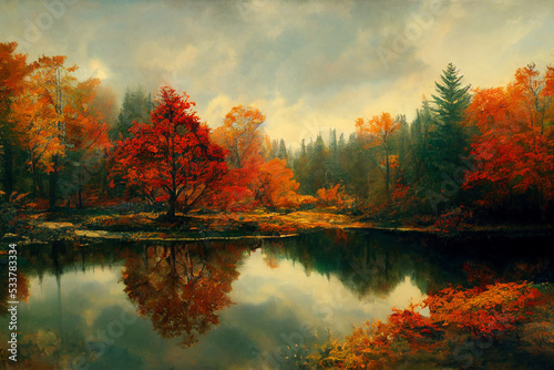 Fototapeta Naklejka Na Ścianę i Meble -  Autumn at the lake