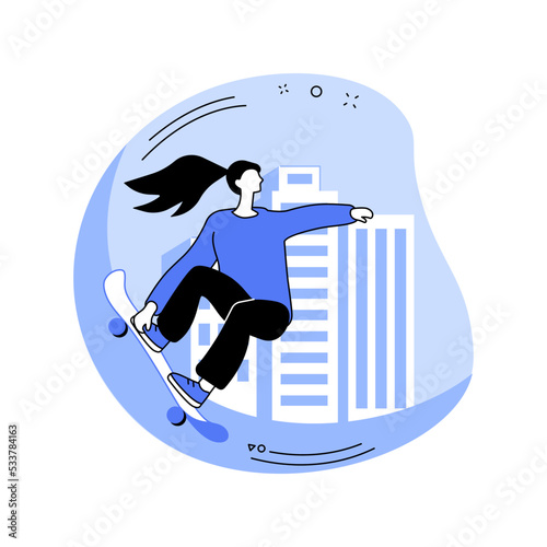 Longboarding isolated cartoon vector illustrations.