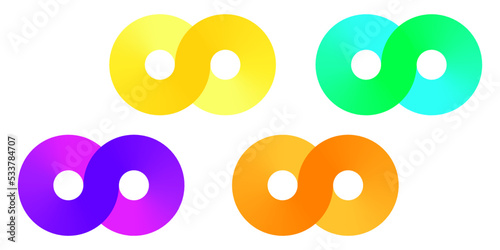 Abstract 3 d infinity sign. Vector illustration. Stock image.