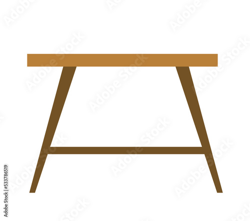 Brown table icon. Classic decorative element in vintage style. Interior for apartment and house  comfortable and beautiful furniture. Elegance and aesthetics  trend. Cartoon flat vector illustration