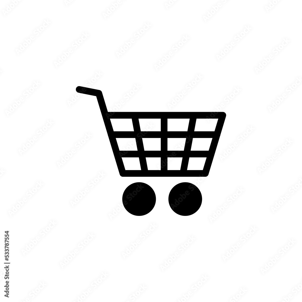 Shopping icon vector for web and mobile app. Shopping cart sign and symbol. Trolley icon Shopping icon vector for web and mobile app. Shopping cart sign and symbol. Trolley icon