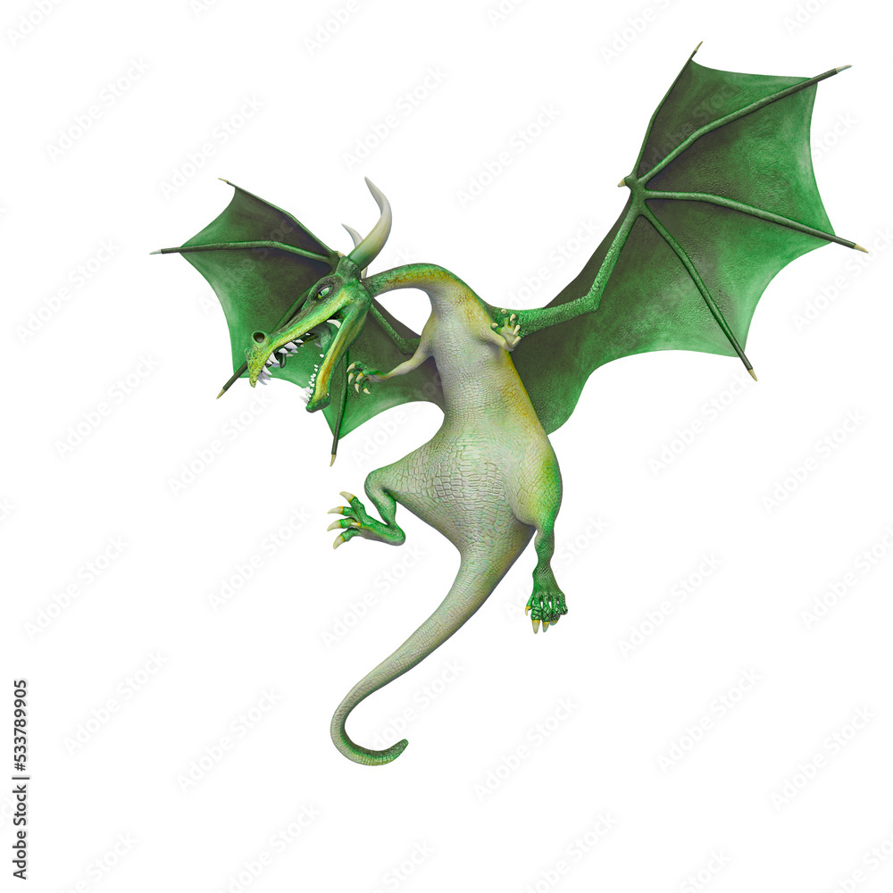 Fototapeta premium dragon cartoon floating in the air