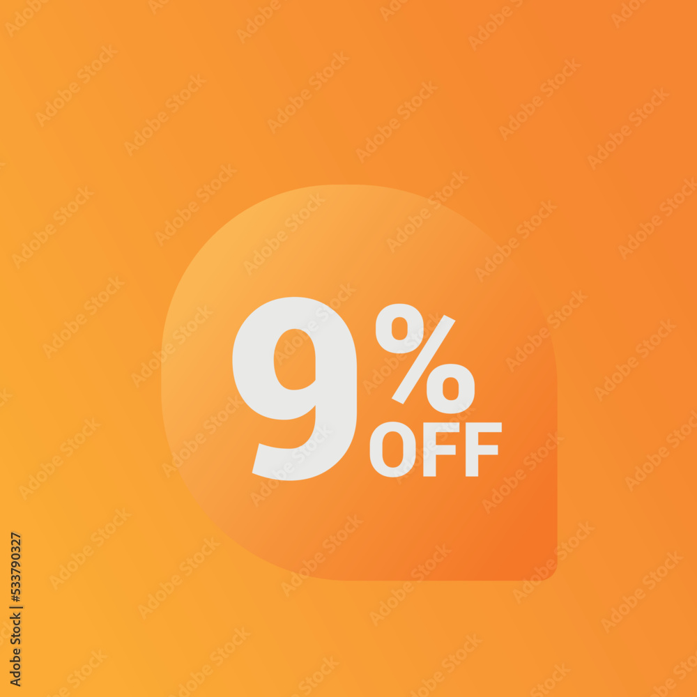 9% off Sale banner offer ad discount promotion vector banner. price discount offer. season sale promo sticker colorful background 9% off Sale banner offer ad discount promotion vector banner. price discount offer. season sale promo sticker colorful background