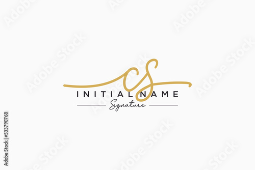 Initial CS signature logo template vector. Hand drawn Calligraphy lettering Vector illustration.