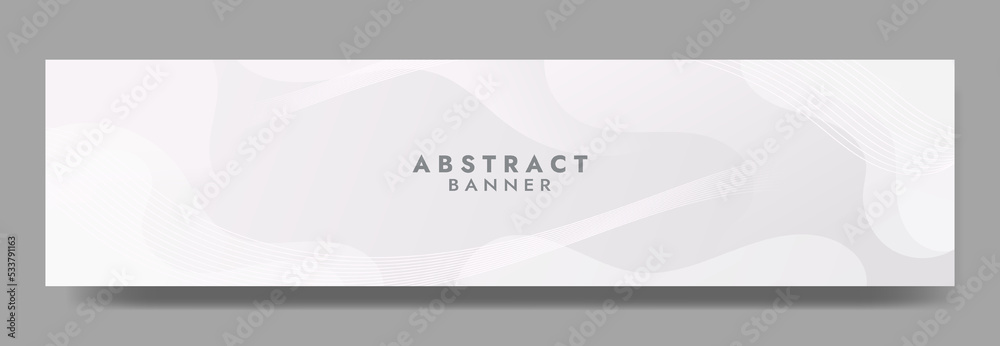 Fototapeta premium Abstract White Fluid Banner Template. Modern background design. gradient color. Dynamic Waves. Liquid shapes composition. Fit for banners