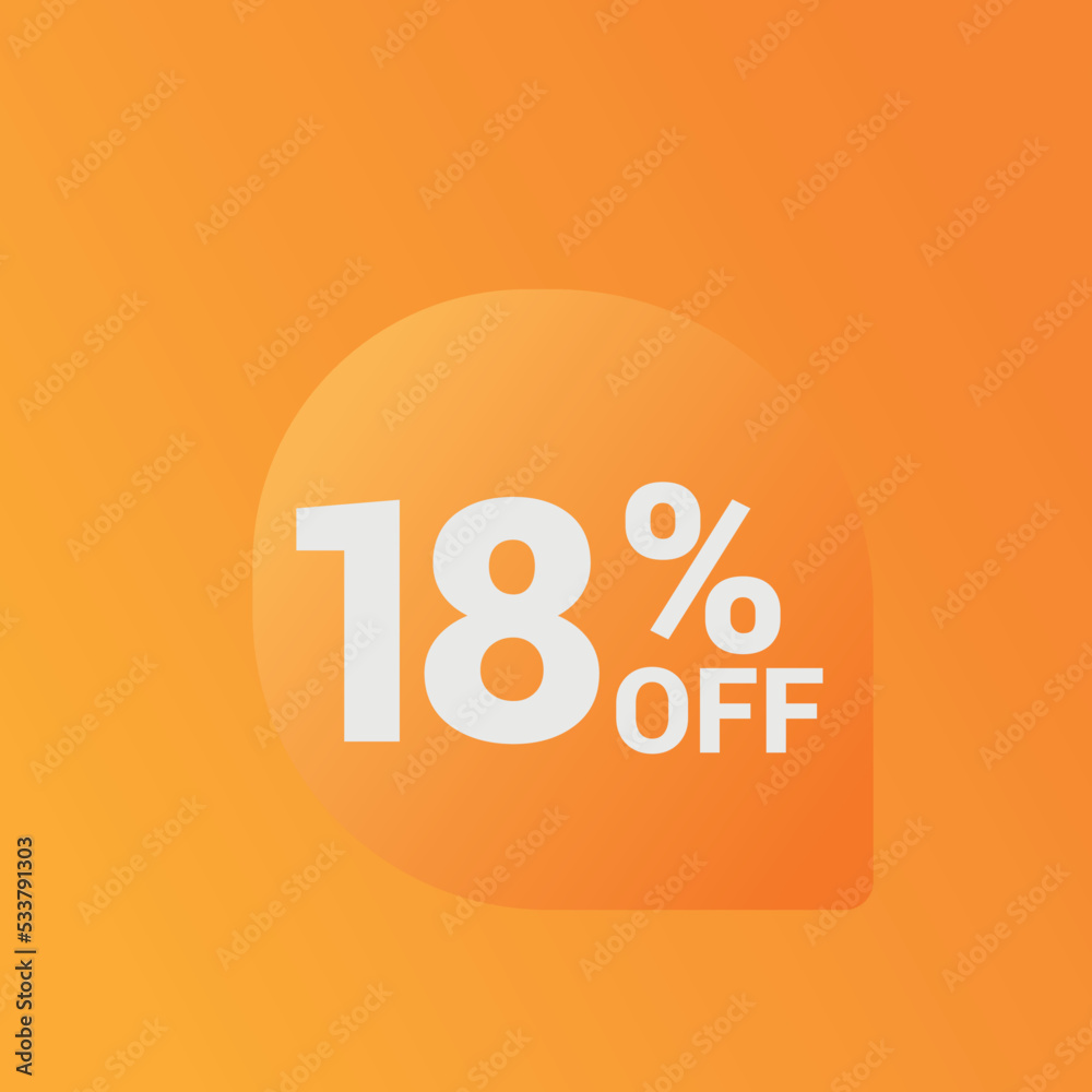 18% off Sale banner offer ad discount promotion vector banner. price discount offer. season sale promo sticker colorful background 18% off Sale banner offer ad discount promotion vector banner. price discount offer. season sale promo sticker colorful background