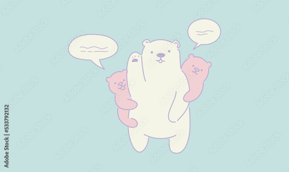 Naklejka premium Cute Teddy bear, doodle illustration 