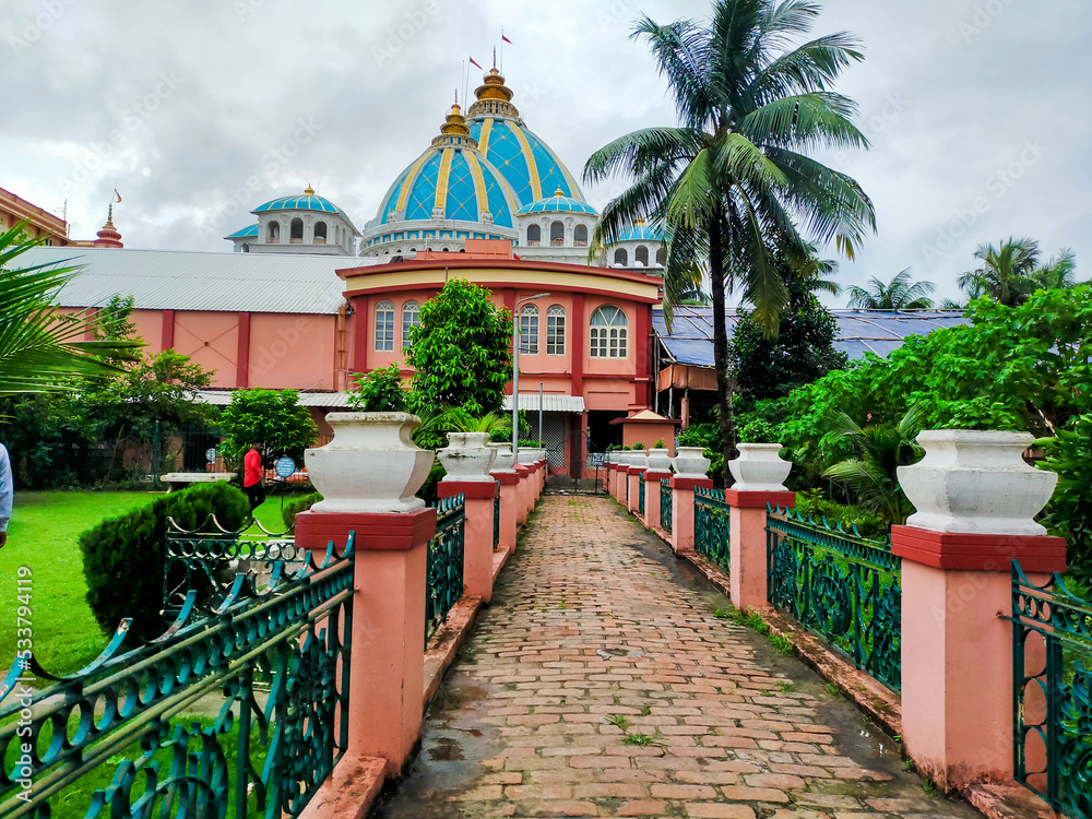 Mayapur iskcon temple in krishnanagar west bengal india. iskcon temple