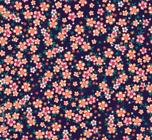 Small flowers pattern. Plant background for fashion, tapestries, prints. Modern floral design perfect for fashion and decoration