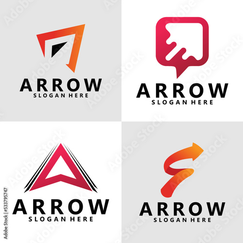 set of arrow logo vector design