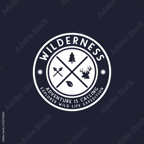 outdoor adventure wilderness logo. Vector graphic template design