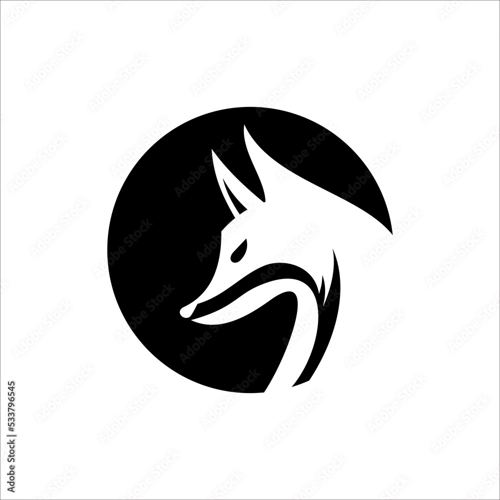 circle fox logo vector, Round Fox Logo Template circle fox logo vector, Round Fox Logo Template