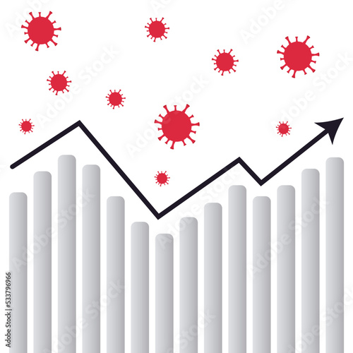 Generic virus case number chart vector illustration graphic background