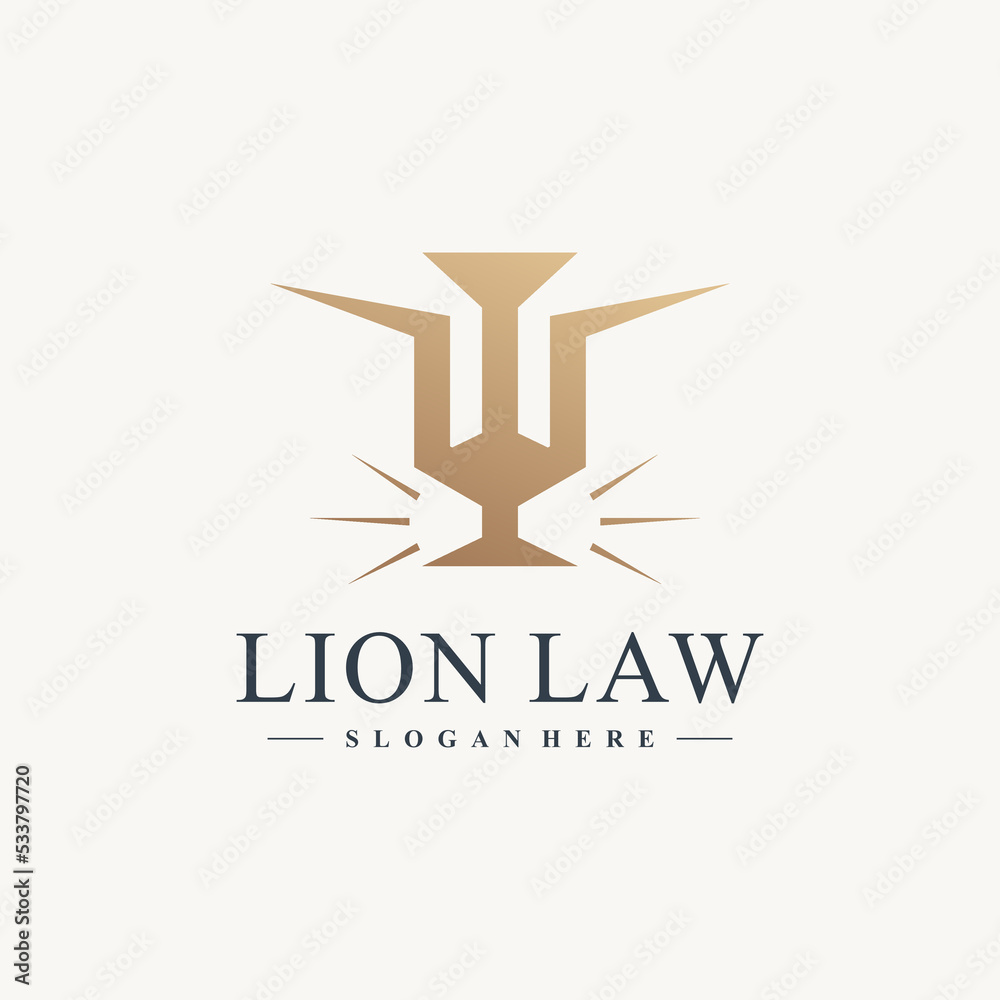 Lion law logo design with modern abstract concept Lion law logo design with modern abstract concept