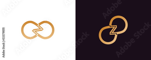 elegant and luxury letter Z infinity logo, classy infinity with initial Z letter Mark logo template