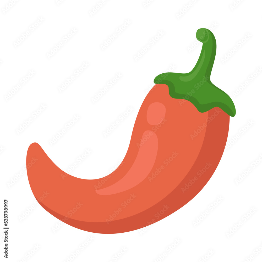 Vettoriale Stock Chili Pepper Sign Emoji Icon Illustration. Spicy Hot