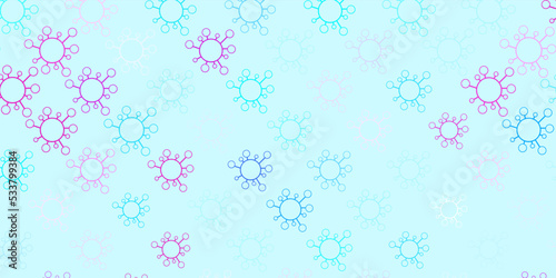 Dark blue, red vector texture with disease symbols.