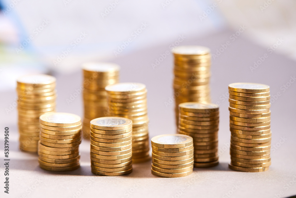 Saving stack coins money concept Saving stack coins money concept