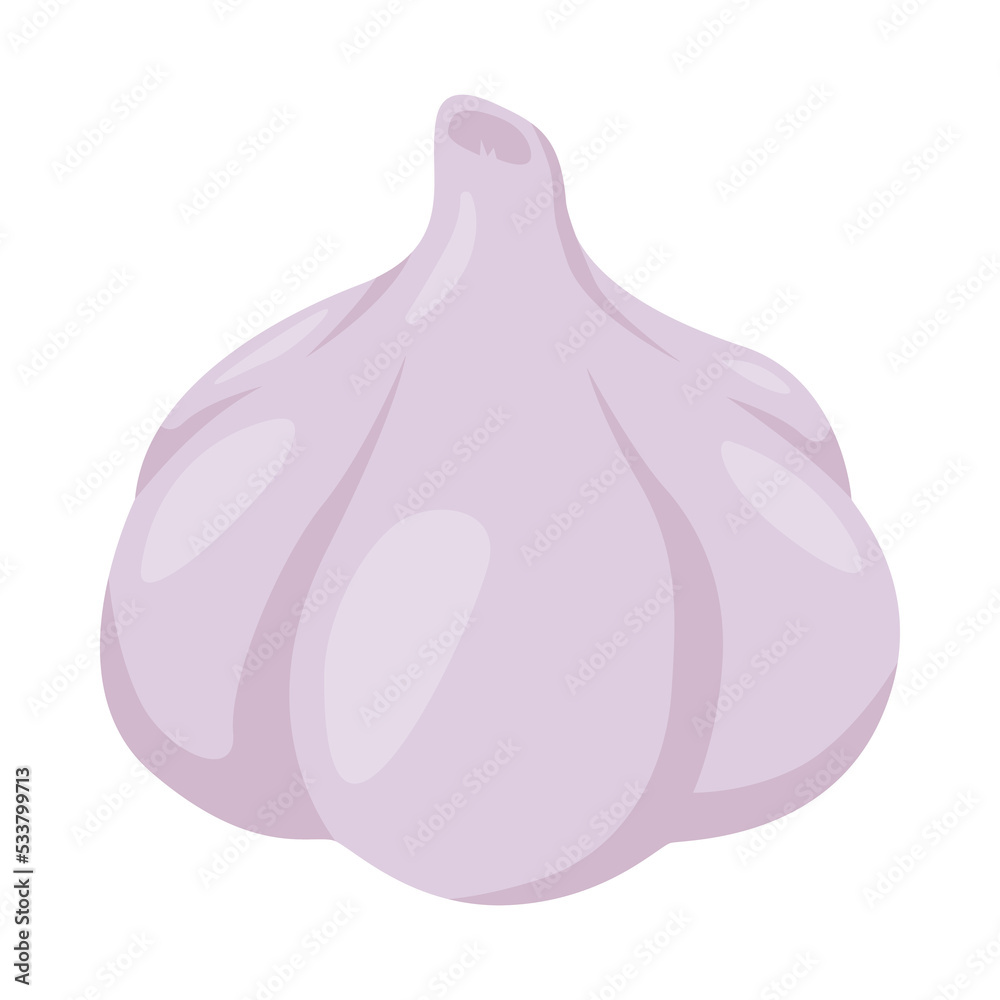 Garlic Sign Emoji Icon Illustration. Farm Vegetables Vector Symbol