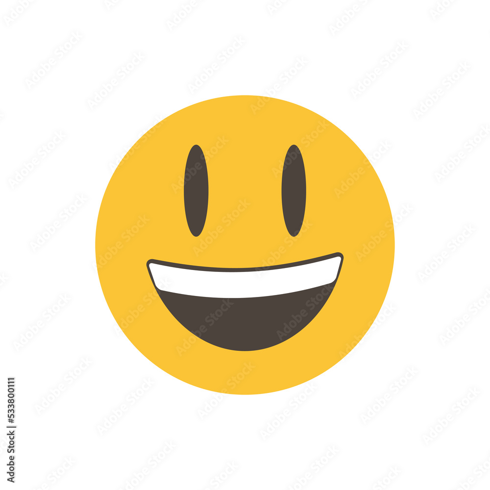 Grinning face with big eyes. funny yellow emoticon. emoji. Isolated 3D. Vector Emoji. for app