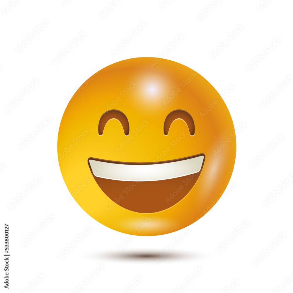 Grinning face with smiling eyes, happy face, smiley face. funny yellow emoticon. smiling emoticon character design. Isolated 3D. Vector Emoticon. for ui interface Grinning face with smiling eyes, happy face, smiley face. funny yellow emoticon. smiling emoticon character design. Isolated 3D. Vector Emoticon. for ui interface