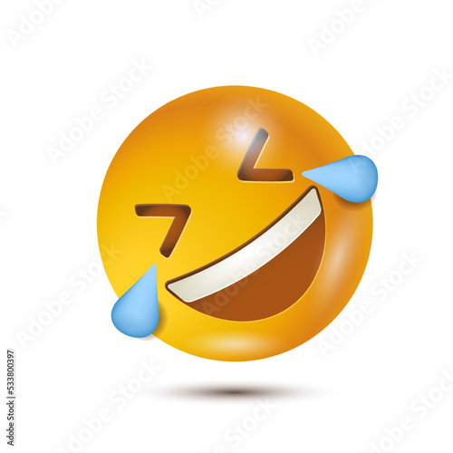 Rolling on the floor laughing. 3D stylized vector icon. smiling emoticon character design. Isolated 3D. for emoticon characters design collection. for ui interface