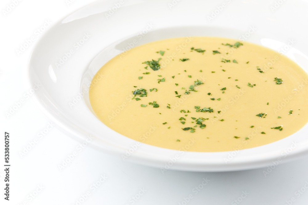pumpkin soup on the white pumpkin soup on the white