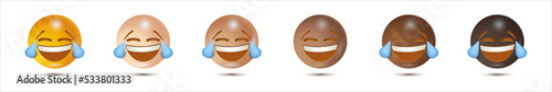 3D Set smiles. Vector illustration. smiling emoticon character design. isolated in white background. Vector Emoji. for app