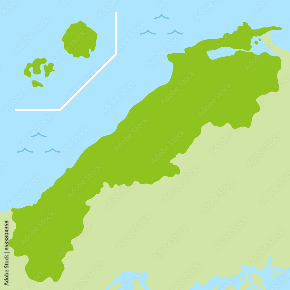 Fototapeta premium 島根県の地図のイラスト