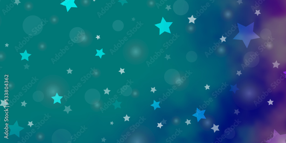 Light Pink, Blue vector layout with circles, stars. Light Pink, Blue vector layout with circles, stars.