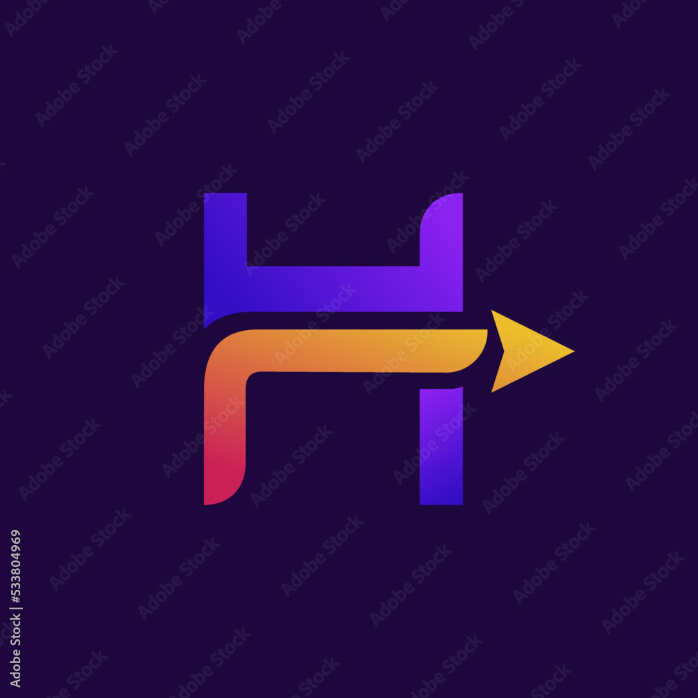 letter H logo with arrow shape design letter H logo with arrow shape design