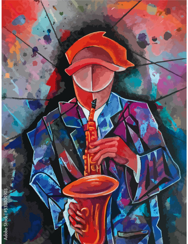 Jazz Sax Musician Cool portrait