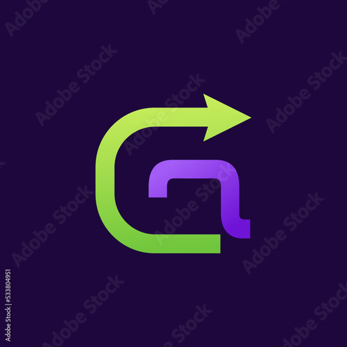 letter G logo with arrow shape design