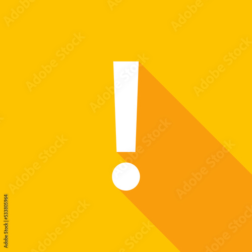 Exclamation mark, Attention sign, Caution icon, Hazard warning symbol, vector mark symbols Yellow style. Isolated icon.