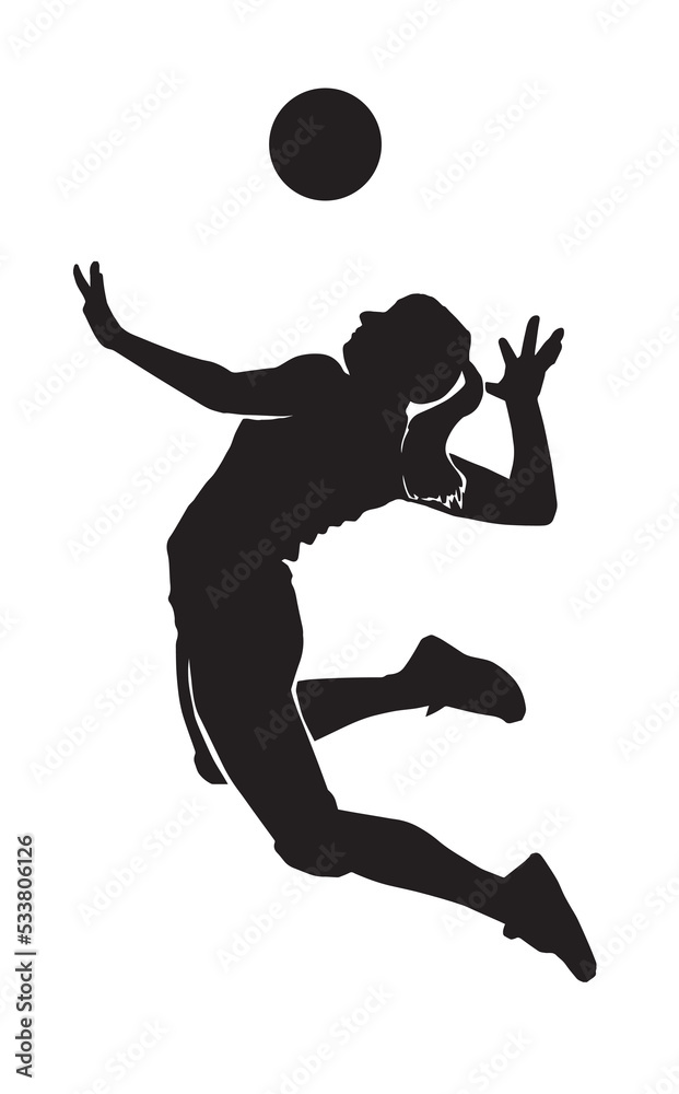 vector silhouettes of women's beach volleyball on white Stock Vector ...
