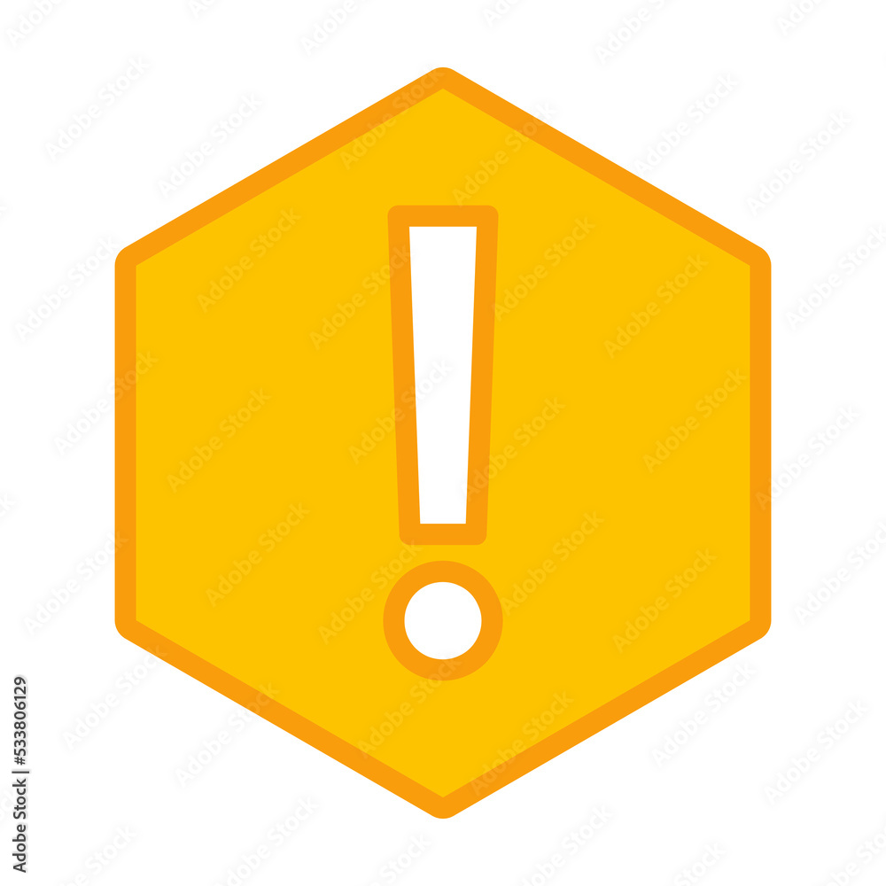 Exclamation mark, Attention sign, Caution icon, Hazard warning symbol, vector mark symbols Yellow style. Isolated icon. Exclamation mark, Attention sign, Caution icon, Hazard warning symbol, vector mark symbols Yellow style. Isolated icon.