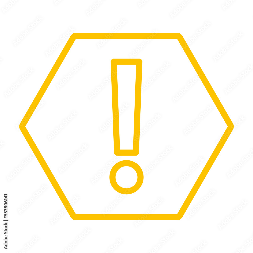 Exclamation mark, Attention sign, Caution icon, Hazard warning symbol, vector mark symbols Yellow style. Isolated icon. Exclamation mark, Attention sign, Caution icon, Hazard warning symbol, vector mark symbols Yellow style. Isolated icon.