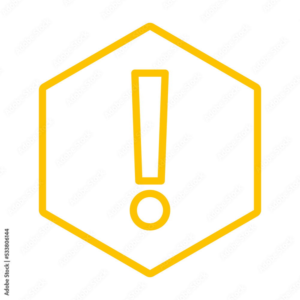 Exclamation mark, Attention sign, Caution icon, Hazard warning symbol, vector mark symbols Yellow style. Isolated icon. Exclamation mark, Attention sign, Caution icon, Hazard warning symbol, vector mark symbols Yellow style. Isolated icon.